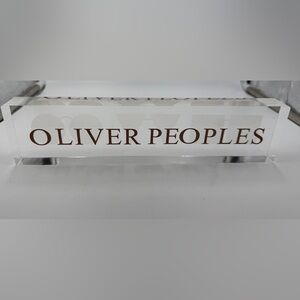 Oliver Peoples Display Signage Block Glass Retail